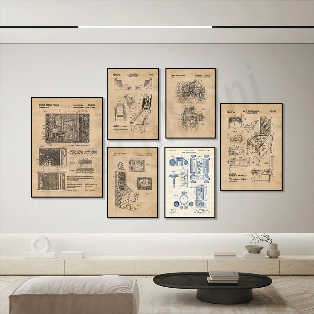 First computer patent print, vintage circuit board, gaming patent, wall art poster, gift for tech engineer gamer