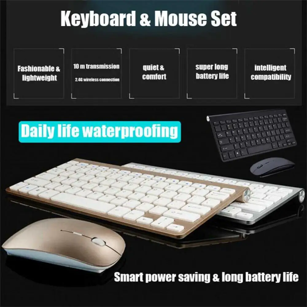 Wireless Keyboard and Mouse Protable Mini Keyboard Mouse Combo Set For Notebook Laptop Desktop PC Computer Smart TV