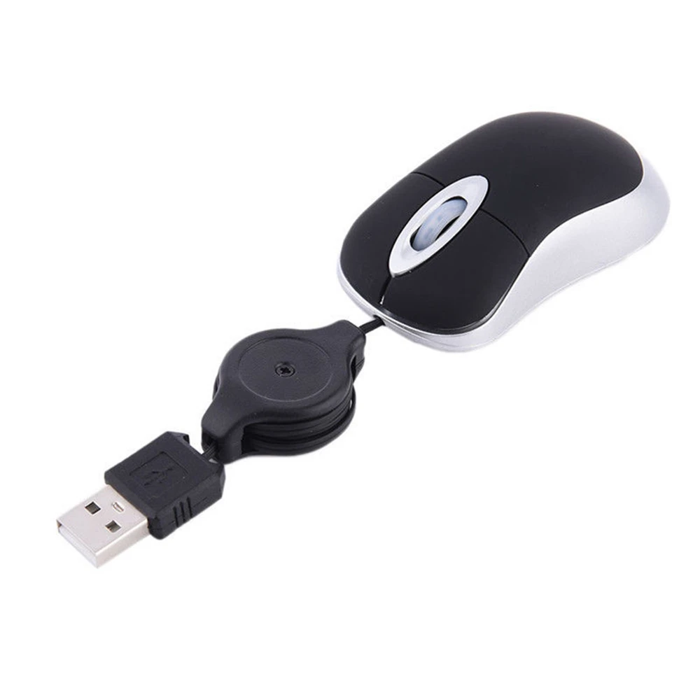 แบบพกพา Mini USB สายเมาส์ออปติคอลเมาส์ Mini Retractable Ergonomics สำนักงานบ้านเม้าส์สำหรับ PC คอมพิวเตอร์แล็ปท็อป