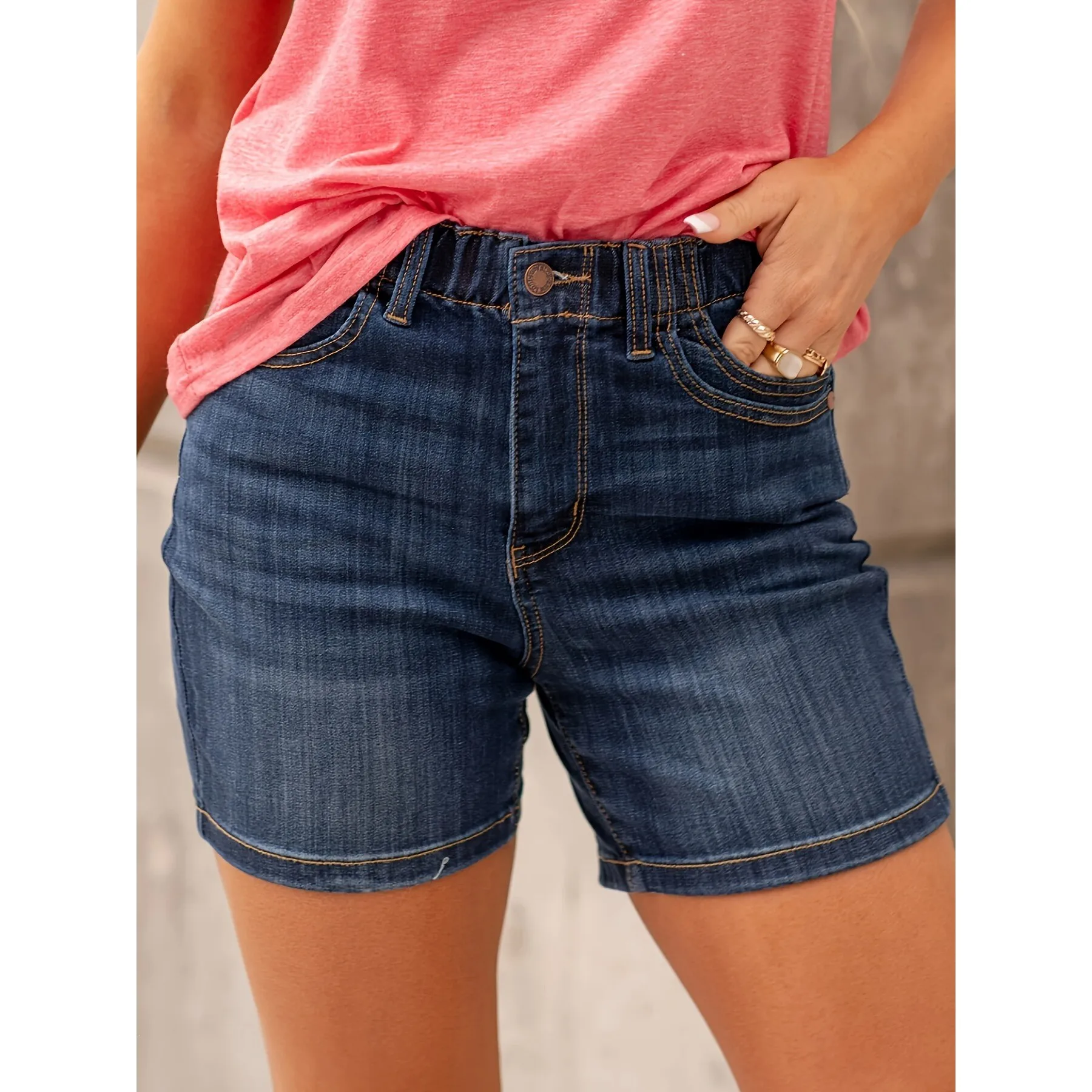 

Neutral Style H 11801 Denim Shorts Women's Cross-Border Casual Harajuku Style Shorts Blue Jeans Summer Collection