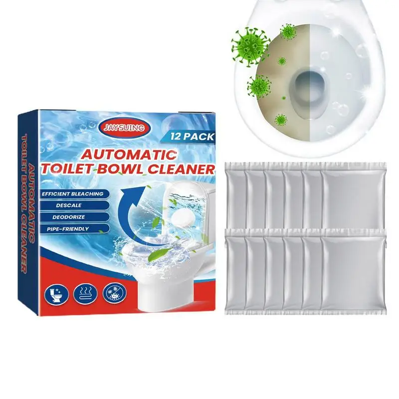 Comprimidos De Limpeza De Tigela De Banheiro Automático, Removedor De Mancha De Urina, Pílulas De Descalcificação, Suplementos De Limpeza De Tanques, Fórmula Amarela, 12Pcs