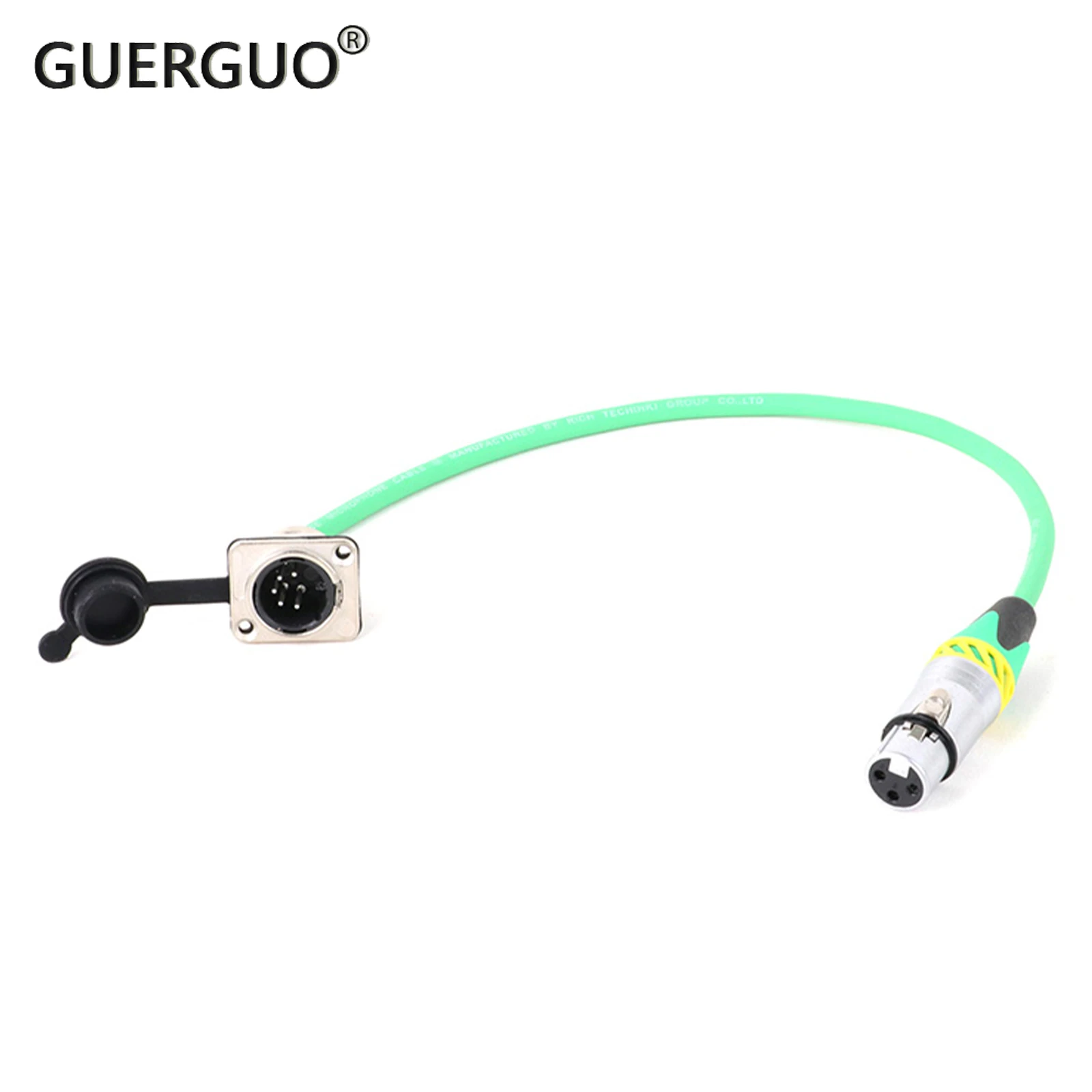 

GuerGuo 3Pin XLR Female Connector to 5Pin D-Type XLR Male Panel Mount Adaptor Audio Colorful Cable for Microphone Mixer 0.3M-15M