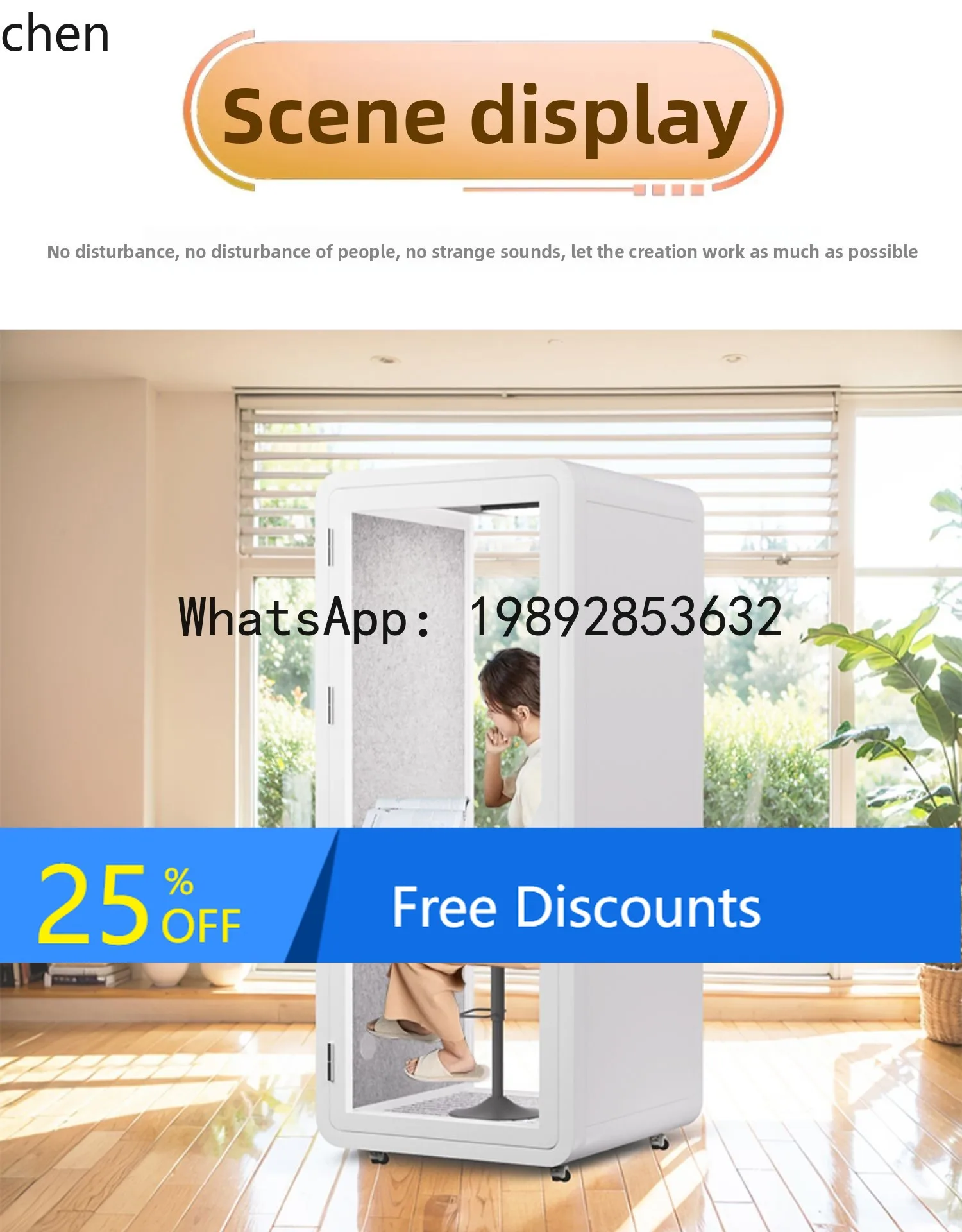 

Soundproof Room Home Piano Silent Chamber Recording Studio Movable Telephone Booth Conference Cabin