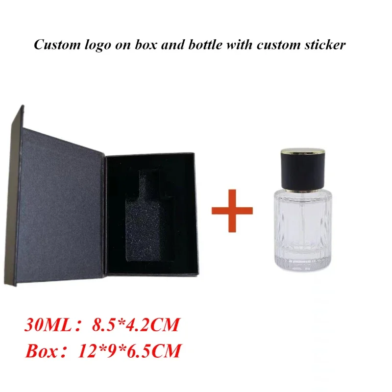 100Pcs/lot 30ml Perfume Spray Bottle with Box Packaging Customized Logo Box for Perfume Refillable Perfume Bottle with Sticker