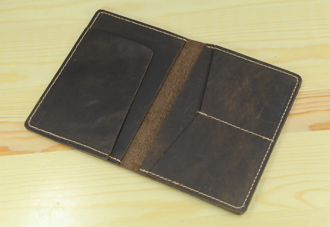 Pochette de protection en cuir véritable pour homme, Vintage, fait à la main, pour passeport, permis de port, billet d'avion