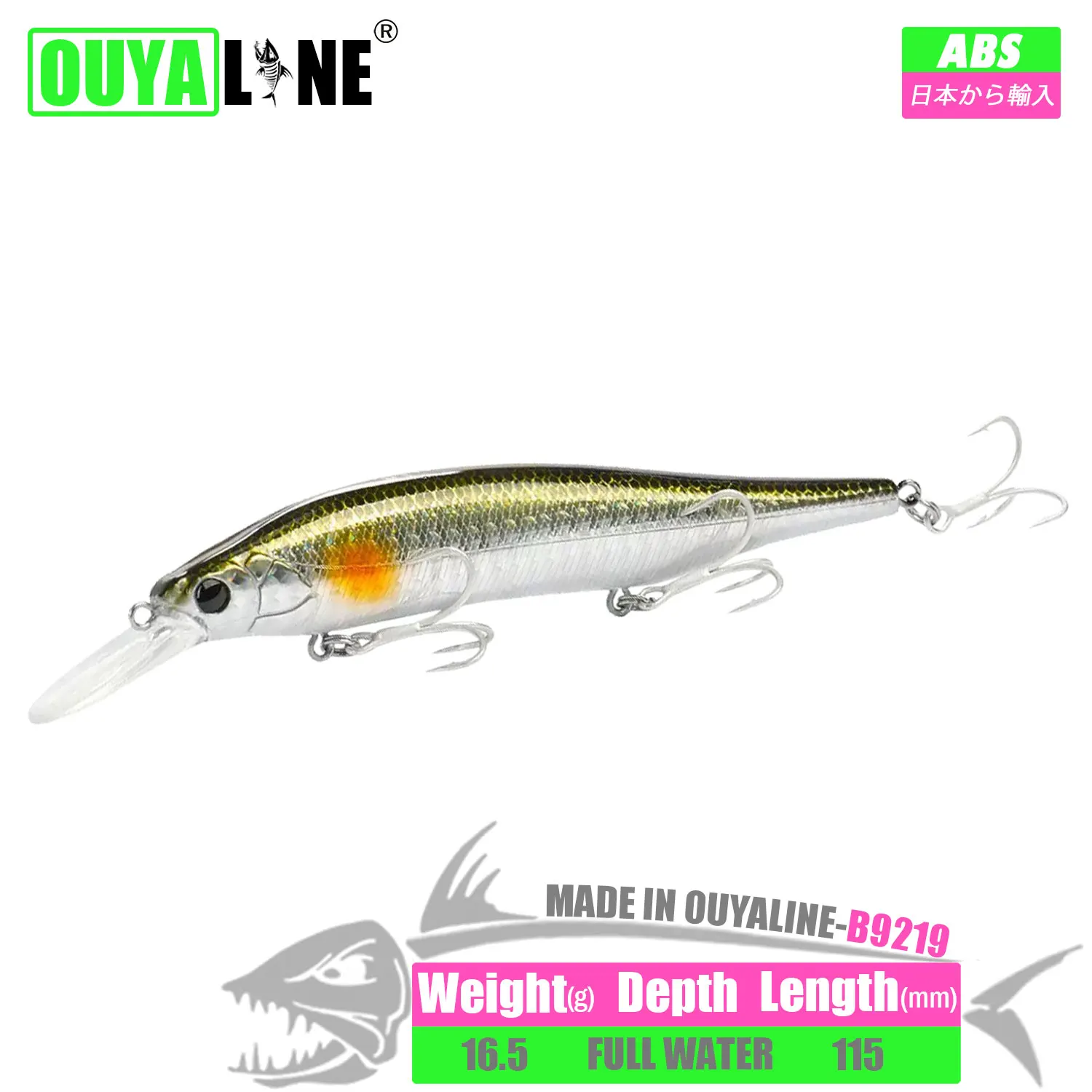 

Long Casting Minnow Fishing Lure 16.5g 115mm Sinking Wobblers Artificial Hard Baits Peche Tackle For Bass Pike Perch Fish Leurre