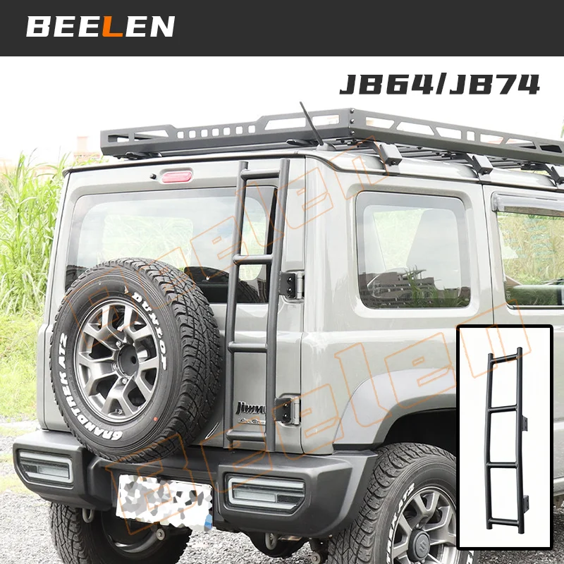 Escada de Alumínio para Porta Traseira Offroad 4x4, Acessórios Exteriores para Bagageiro de Teto para Suzuki Jimny JB64 JB74 2019-2026