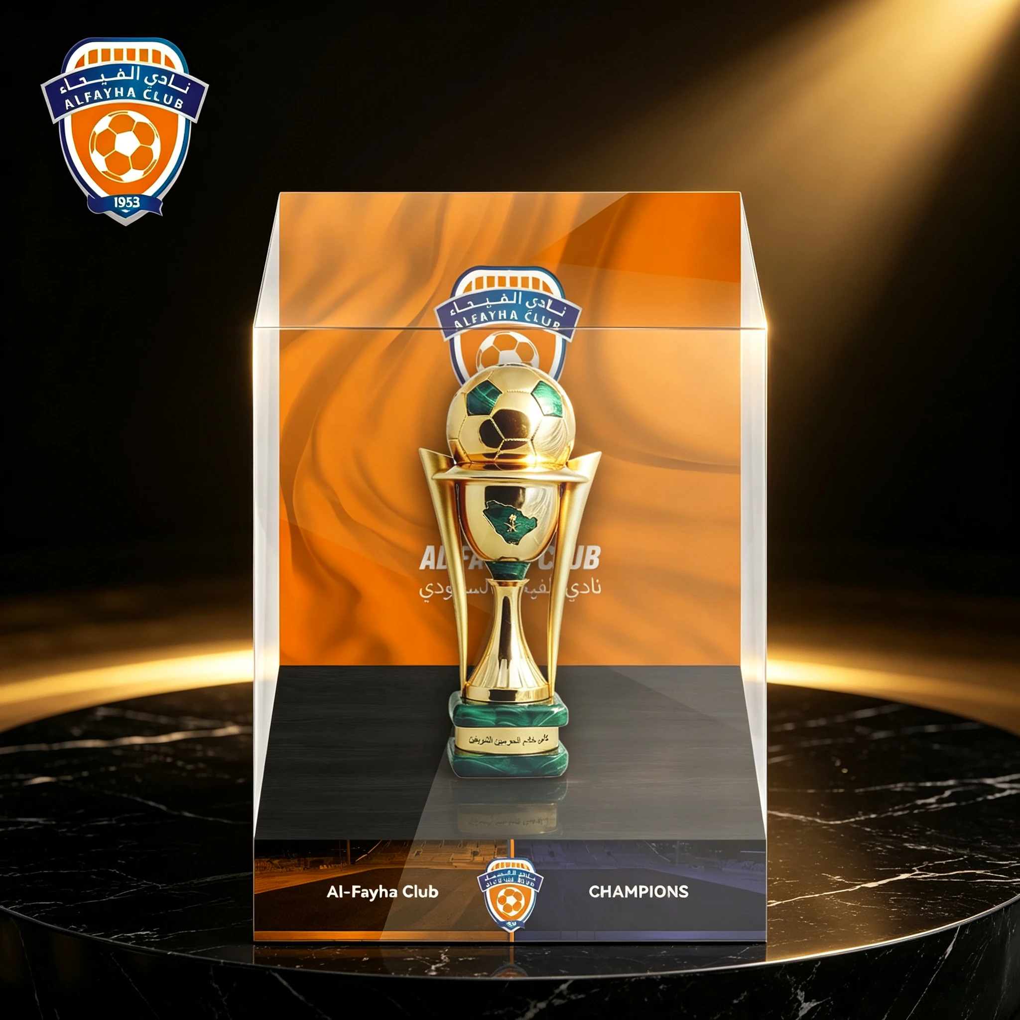 Metal Signed Football Model Display Case Acrylic Display Cabinet For Al Feiha Football Championship Trophy view 5