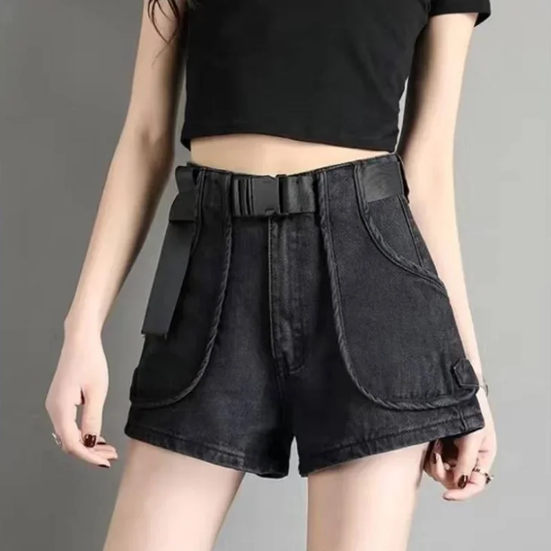 

Short Pants for Woman To Wear Punk Women's Shorts Black Jeans Boxer Denim Biker Cargo Vintage Clothing Low Price Normal Classic