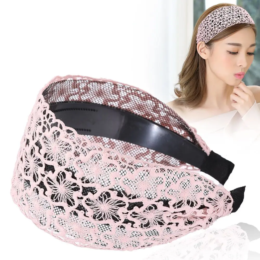 

Broadside Headdress Girls Wide Side Women Makeup Hair Accessories Women Hairband Korean Style Headband Lace Hair Hoop