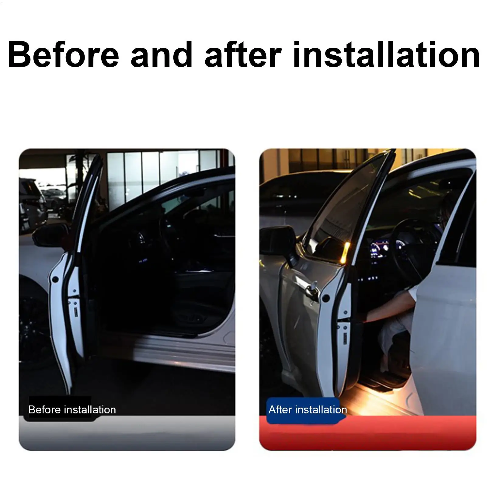 Car Door Warning Light Solar Powered Vehicle Door Safety Lamp Car Flashing Warning Lights For Automotive Sedan SUV Nighttime