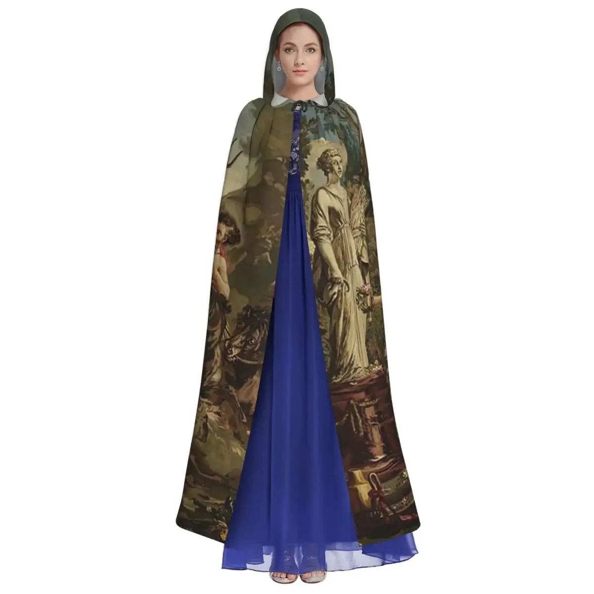 Abduction Of Proserpina Antique Mythological Tapestry Long Hooded  Witch Costume Cosplay Cape HalloweenCoat Adult Unisex