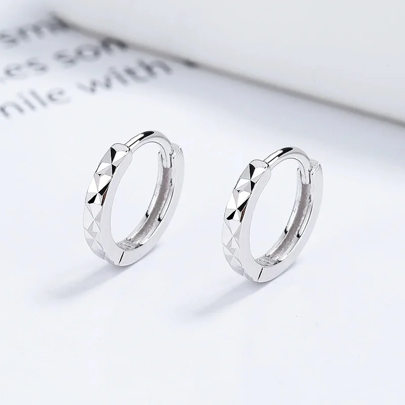 

New 925 Sterling Silver Hoop Earrings y2k Cut Arrow Mini Loop Circle Small For Women Mens Jewelry Wedding Engagement