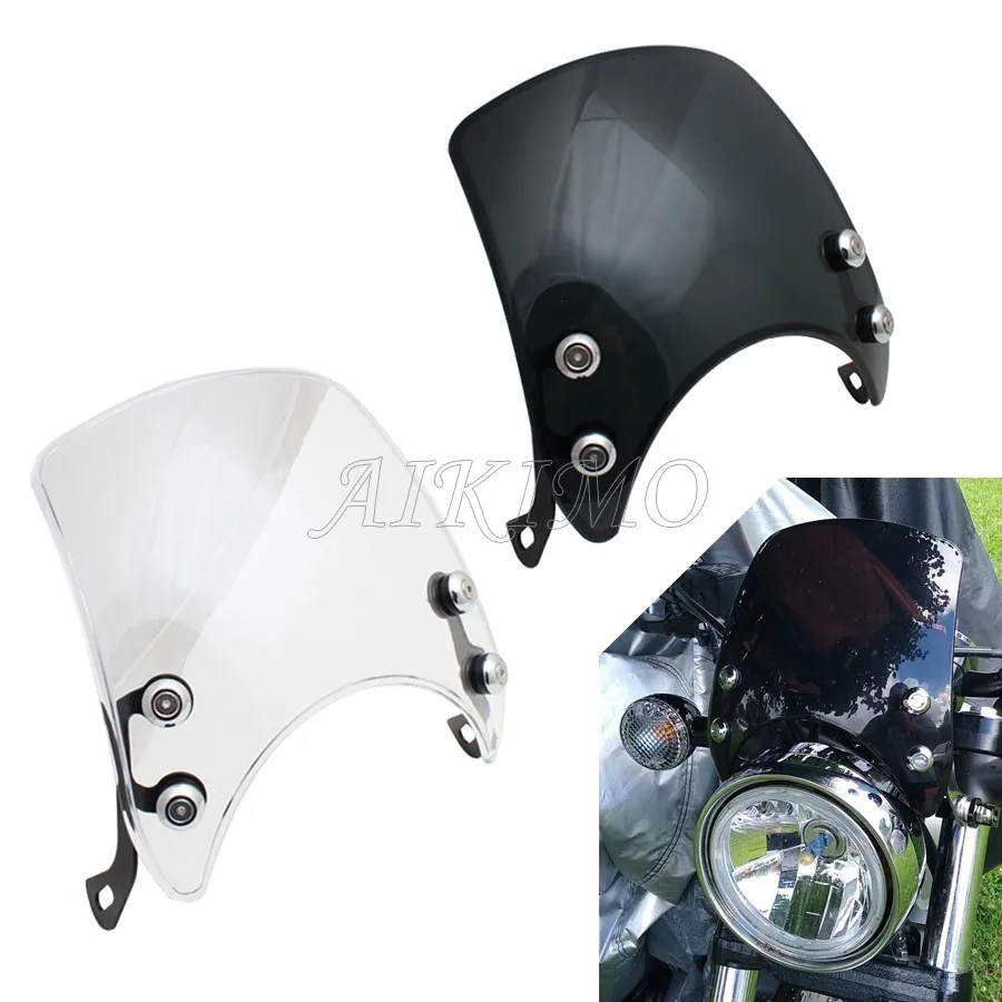 

Motorcycle Universal 5''-7'' Windshield Wind Deflector Windscreen Fairing For Honda Yamaha Kawasaki Suzuki Cafe Racer