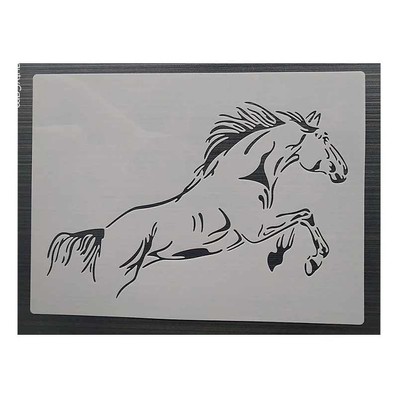 1PCS 21*29Cm Horse Template DIY Layering Stencils Wall Painting Scrapbook Coloring Embossing Album Decorative Card Templat