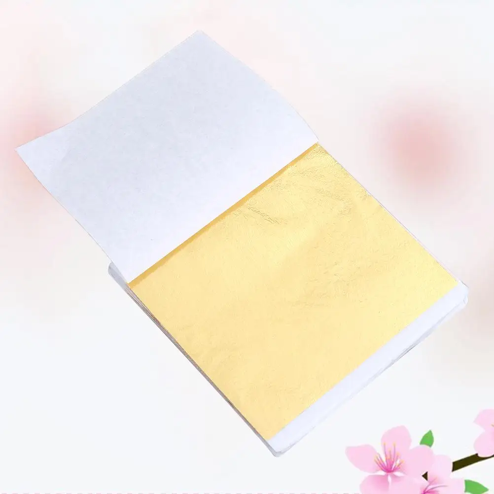 

50pcs 8x8.5cm Foil Paper Imitation Sheets Shiny Gold Foil Craft Decoration Color Foil Paper for Clay Nails Paintings S