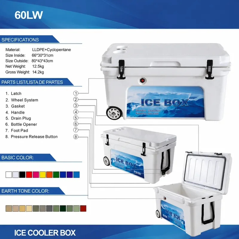 TOLEE 60L Portable Car Refrigerator Food Preservation Cooler Box Cold Chain Storage for Takeaway Keeps Fresh 5-7 Days