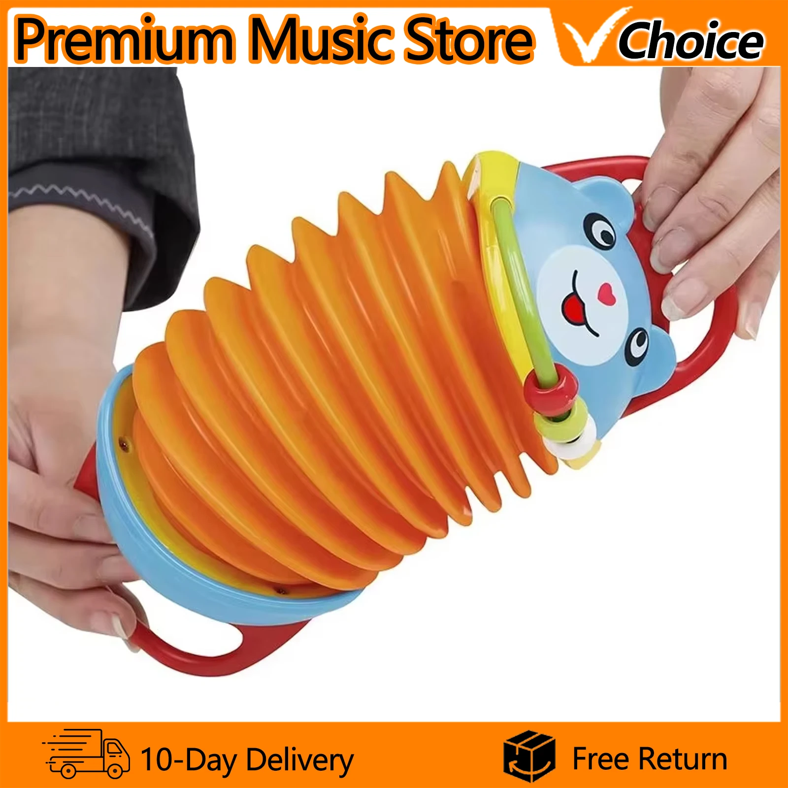IRIN Accordion Prop Musical Instrument Tools Mini Orange Little Bear Accordion Baby Early Education Music Enlightenment Parts