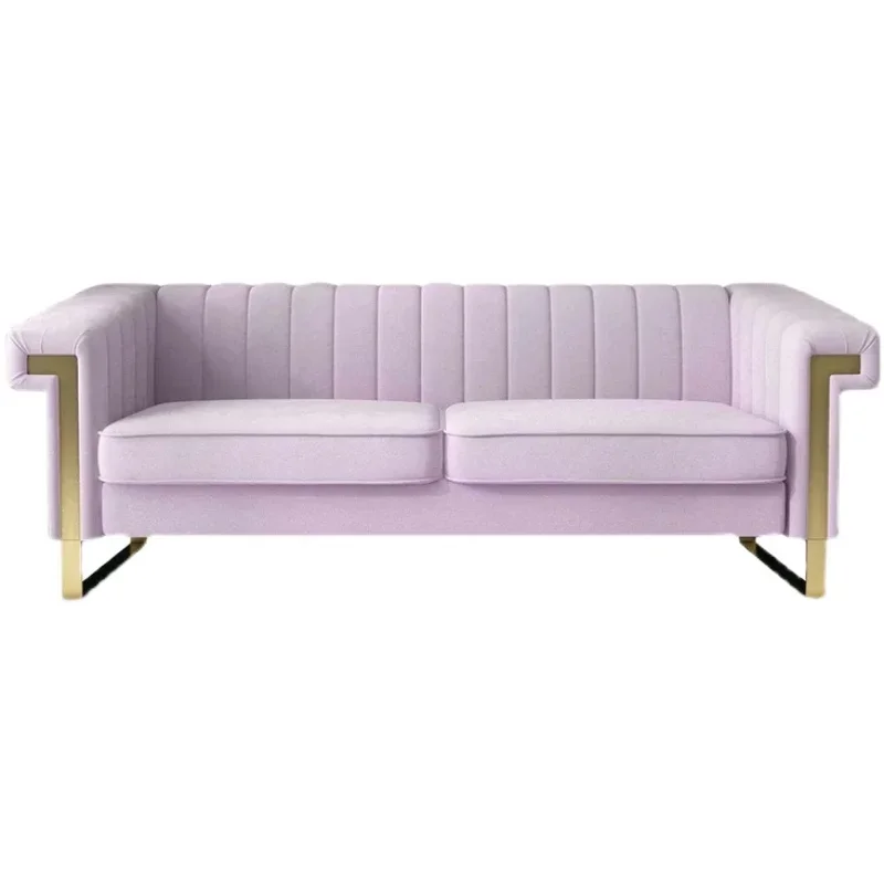 Sofa, small unit living room, postmodern two person three person simple velvet fabric sofa