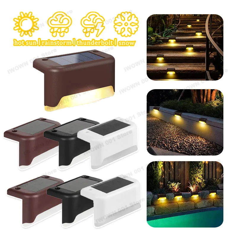 LED Solar Step Light Path Stairs Outdoor Garden Light Waterproof Pool Light Garden Stair Fence Deck Decoration