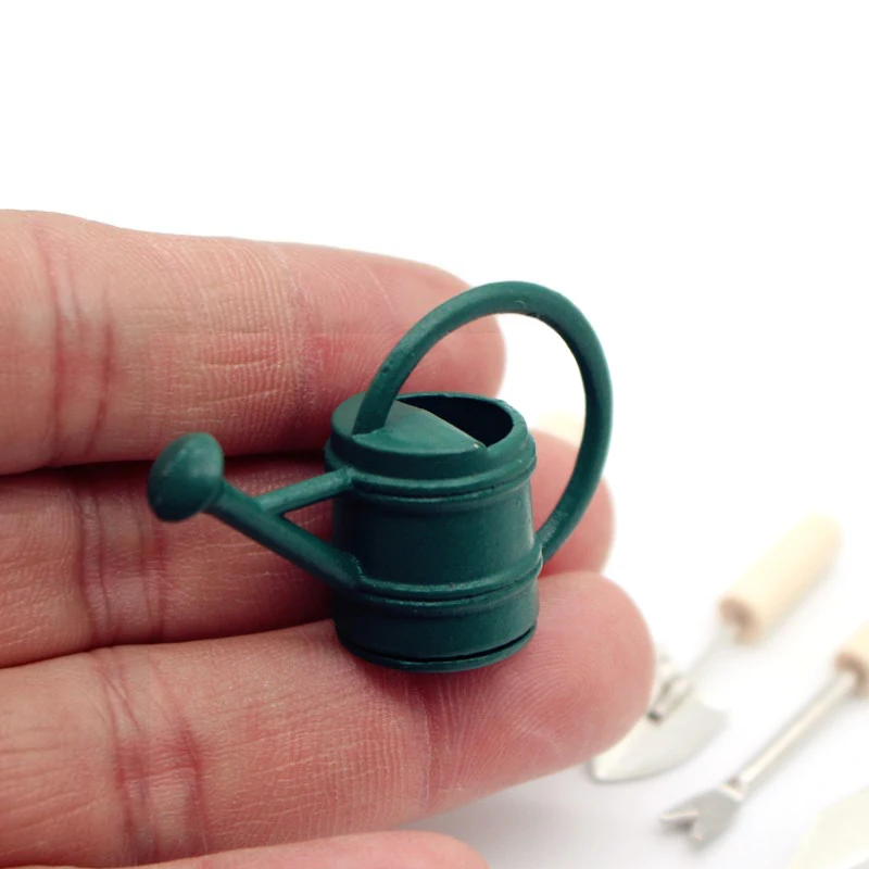 1:12 Poppenhuis Miniatuur Tuingereedschap Gieter Boerderij Gereedschap Tuinier Set Ketel Shovel Vork Buiten Binnenplaats Model Decor Speelgoed