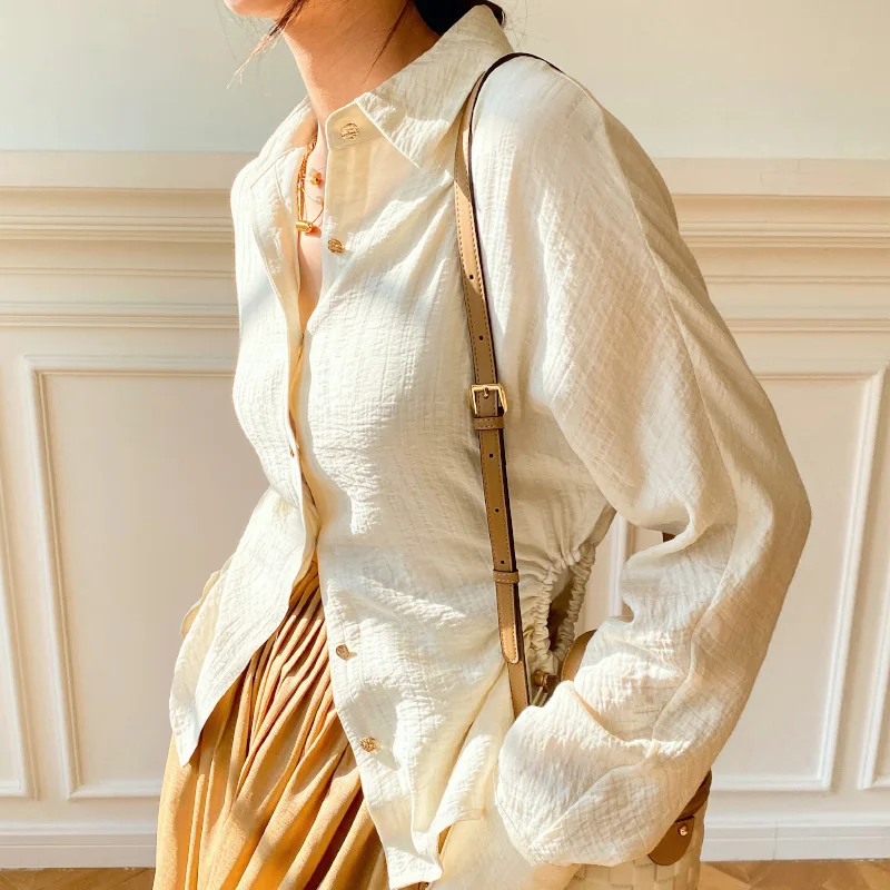 

Spring NEW Long Sleeve French Shirt Women's Design Sense Niche Temperament Women's Shirt Quality Women's Top