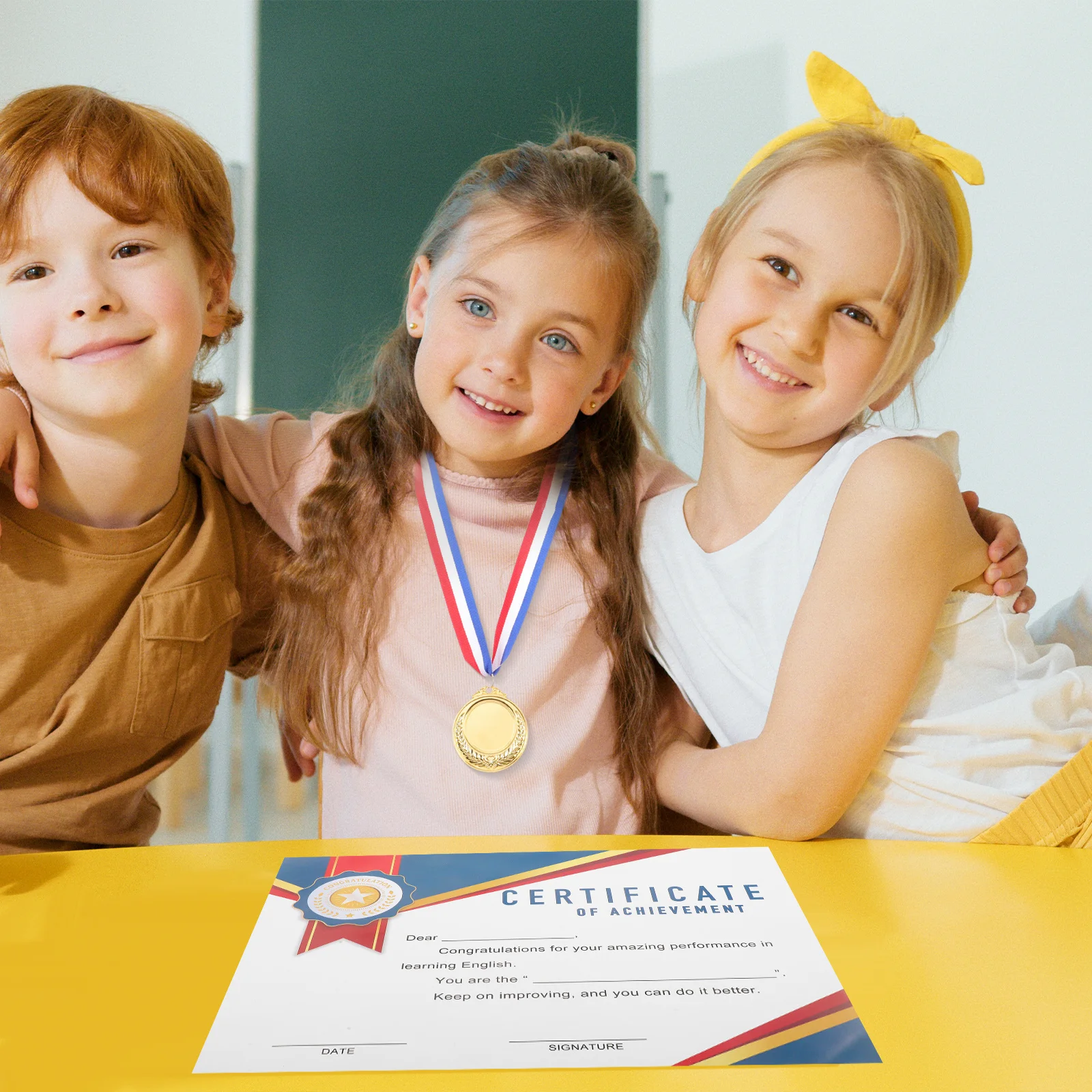 10 Sheets Award Certificates Students Colorful Thickened Paper School Performance Recognition Completion Certificates