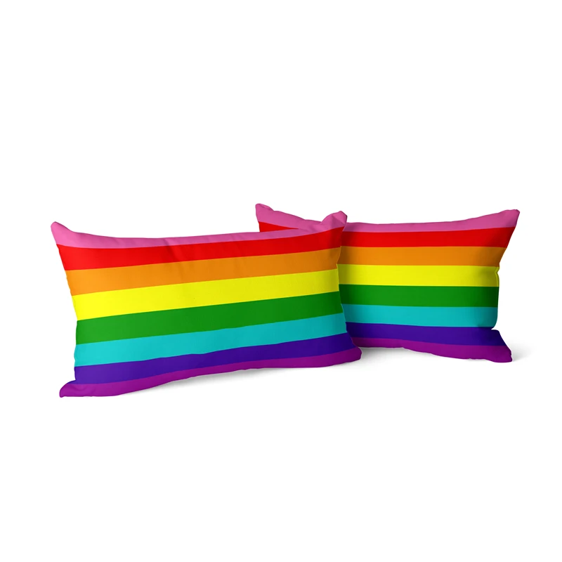Aertemisi 20'' x 12'' Original 8 Stripes Rainbow Flag Historical Rectangular Throw Pillow Cushion Covers Pillowcases 50cm x 30cm