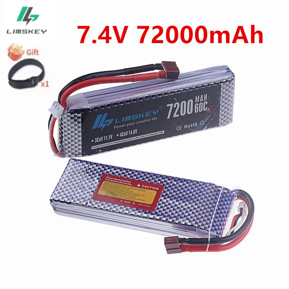Upgrade 7200MAH 7.4V 60C LiPo Battery 2S With T TRX XT90 Plug For RC Quadcopter Helicopter Car Boat Drone Spare Parts 2S Battery