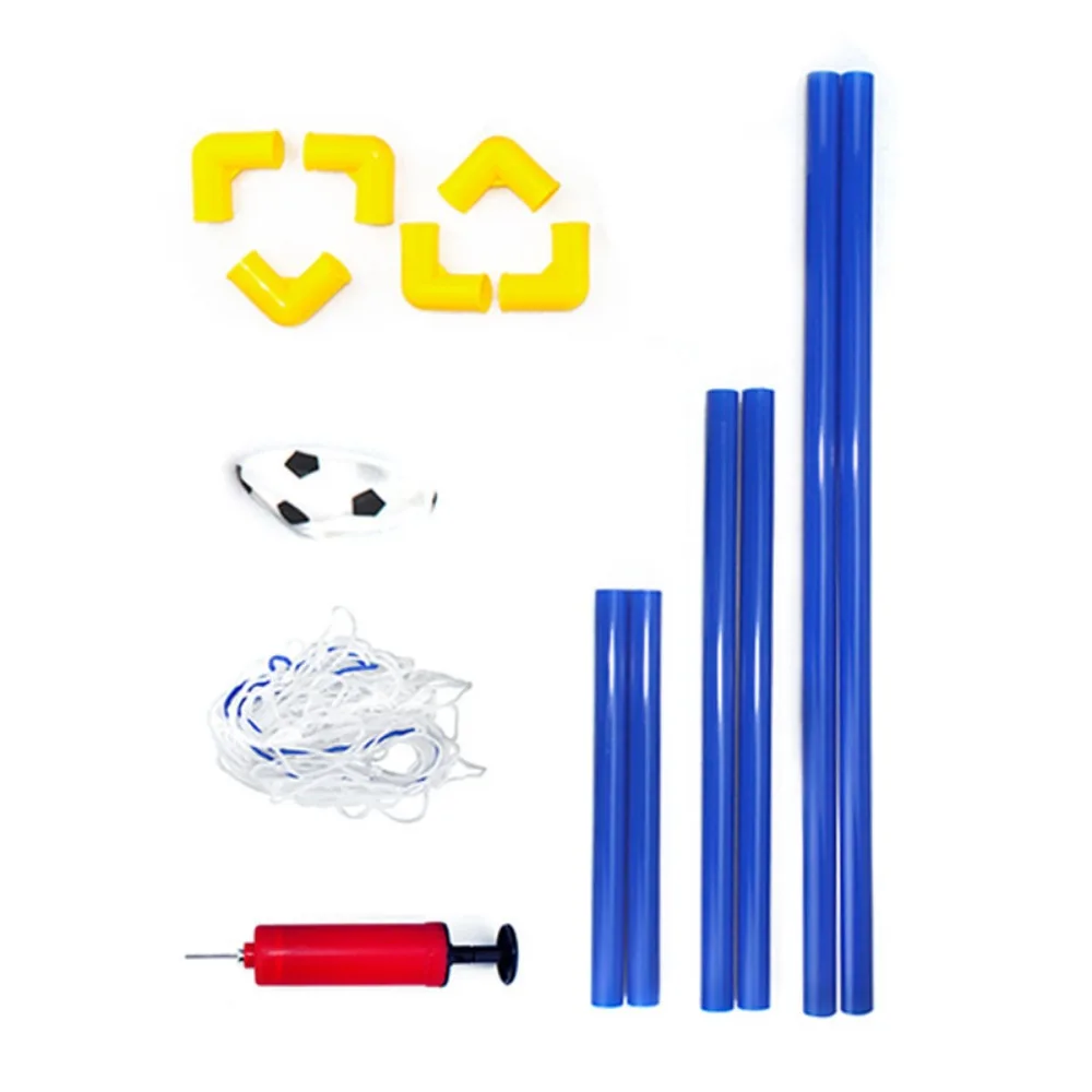 Filet de but de football amovible, ensemble de filet de poteau pliable à haute résistance, Kit de cadre de poteau de football d'intérieur avec pompe gonflable