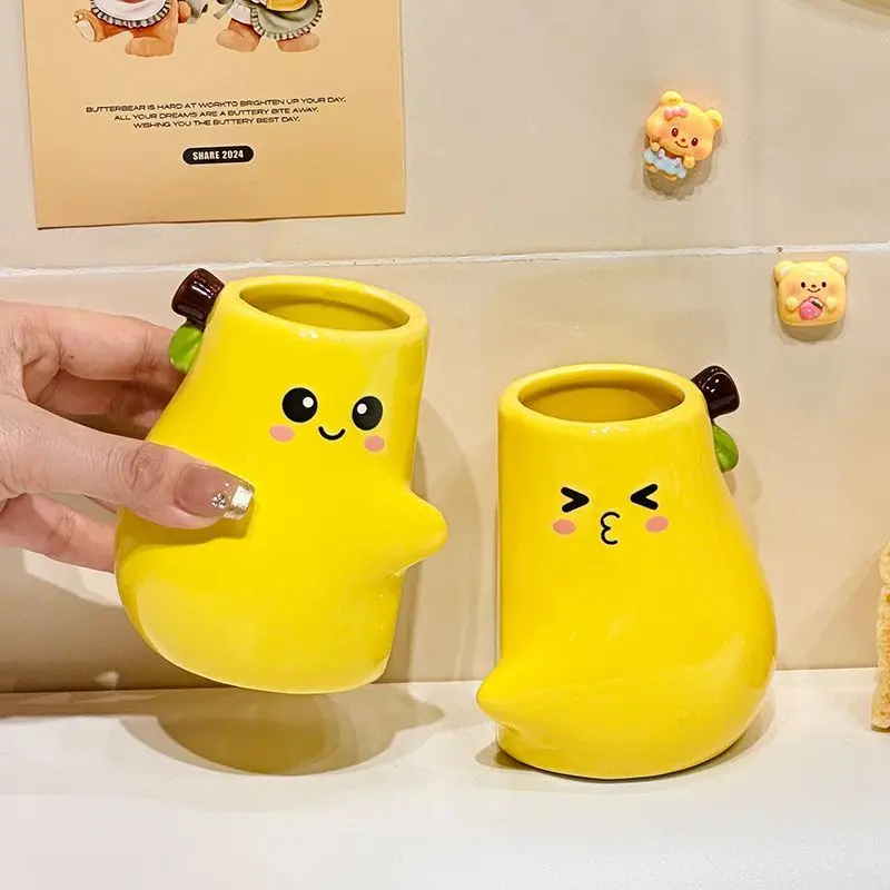 Cute mouthwash ceramic cup, high value, household brushing, washing cup toothset