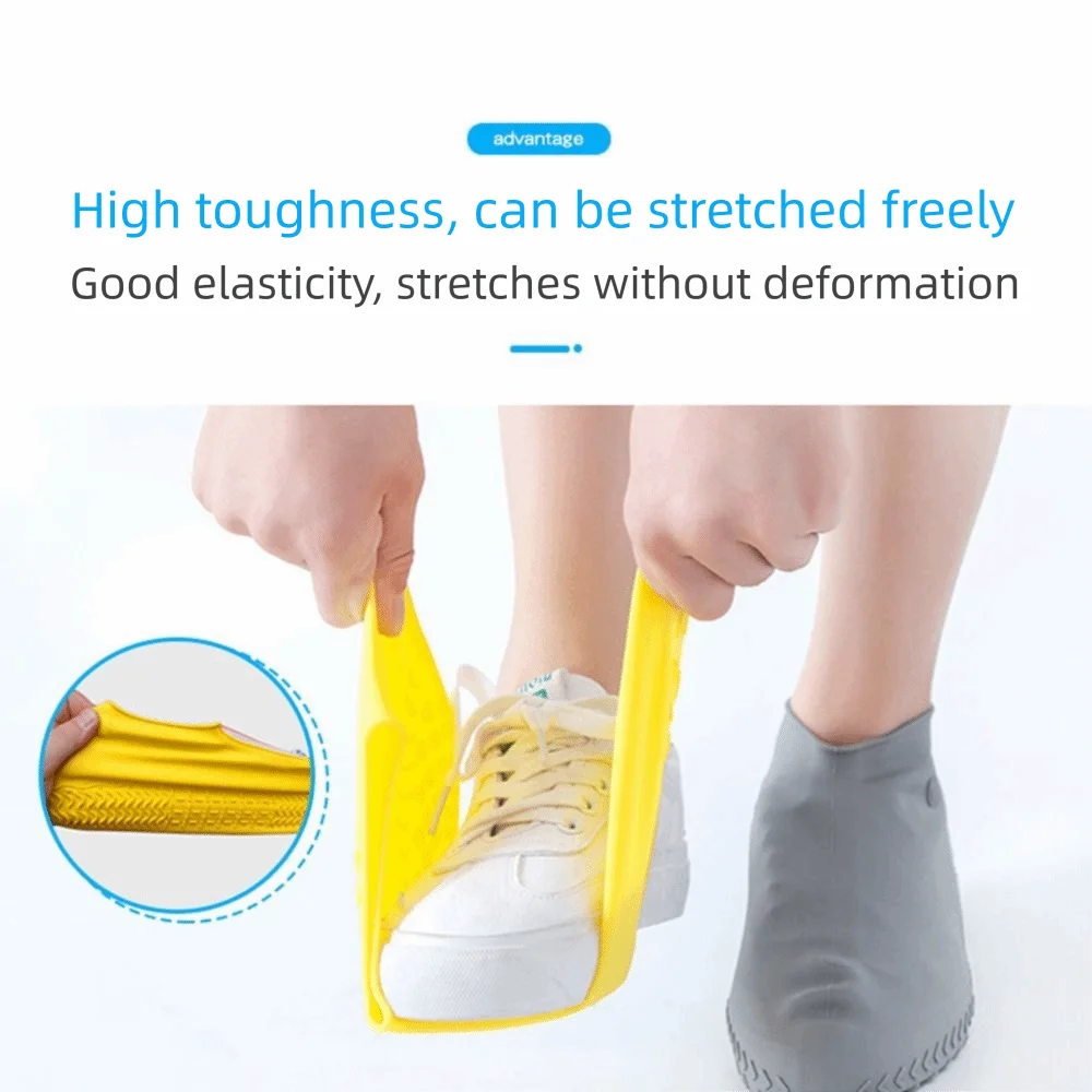 2 قطعة غطاء الحذاء المضاد للماء القابل لإعادة الاستخدام سستة المحمولة عدم الانزلاق احذية المطر مرونة رشاقته سيليكون الأحذية الغطاء الواقي الطفل