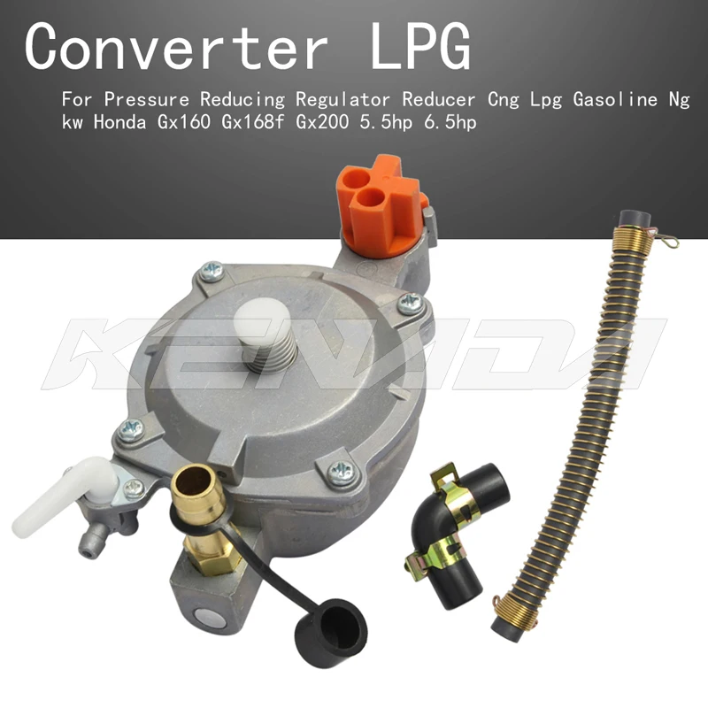 For Honda Gx160 Gx168f Gx200 5.5hp Converter Pressure Reducing Regulator Reducer Lpg Gasoline Ng Carburetor Conversion Kit 3kw