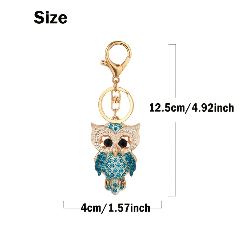 Glitter Owl Keychain for Car Keys,Wallet, Crystal Rhinestones Keychain Accessories,Great Gift for Women Girls.