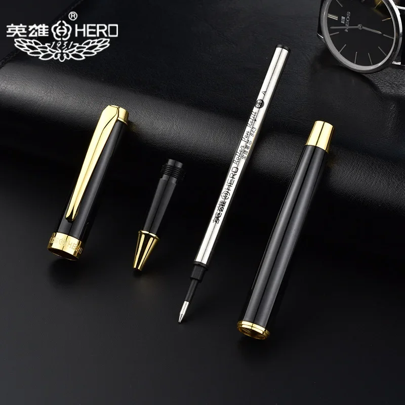 HERO 1525 Colorful Fountain Pen Gold Clip Retro Ink Pen Finance Nib Fine 0.5mm Business Office School Supplies Stationery