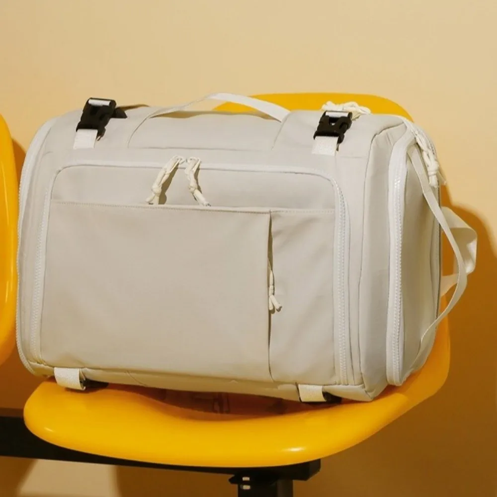 Schoolbag Box Style Luggage Backpack Large Capacity Unisex Travel Backpack with Shoes Pack Scalable Cabin Daypack for Women Man