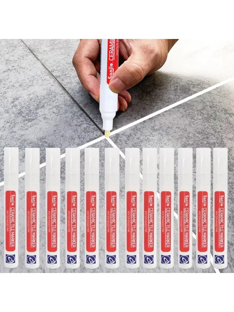 1-10 Stück Wasserdichter Fliesenmarker Fugenstift für Boden, Bad, Küche, Toilette, Wandnaht-Reparatur in Schwarz, Weiß, Gold, Beige – Detail 4