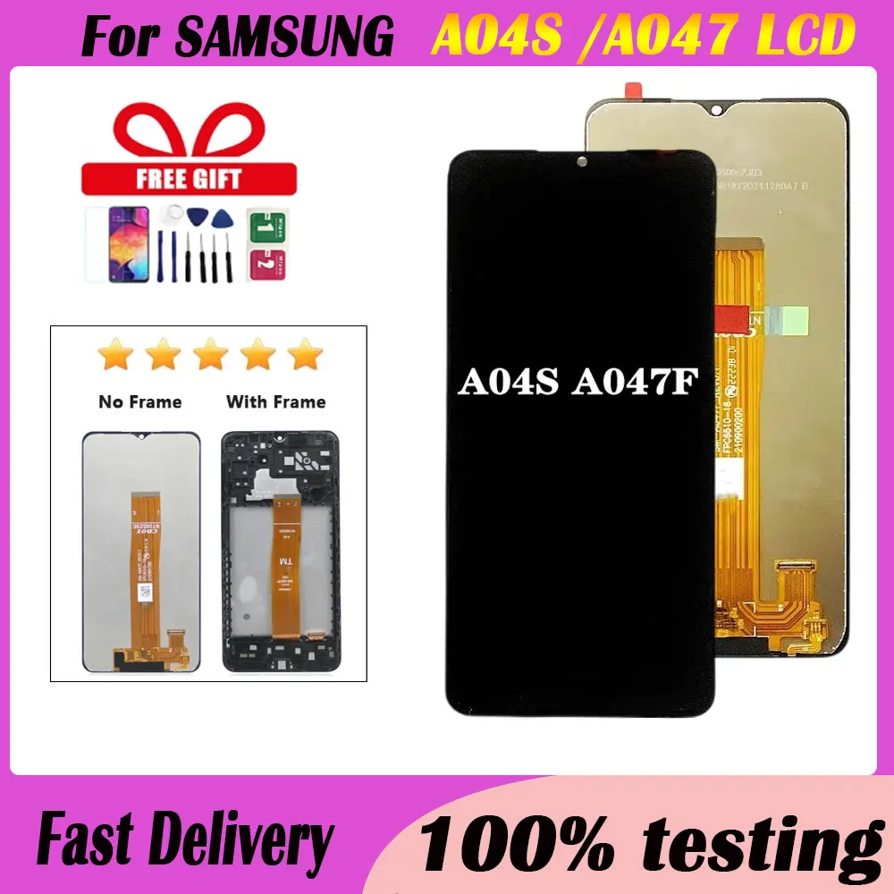 1 PCS 6.5'' For Samsung A04S LCD Display Touch Screen Digitizer For samsung A047F, A047F/DS,lcd display with frame