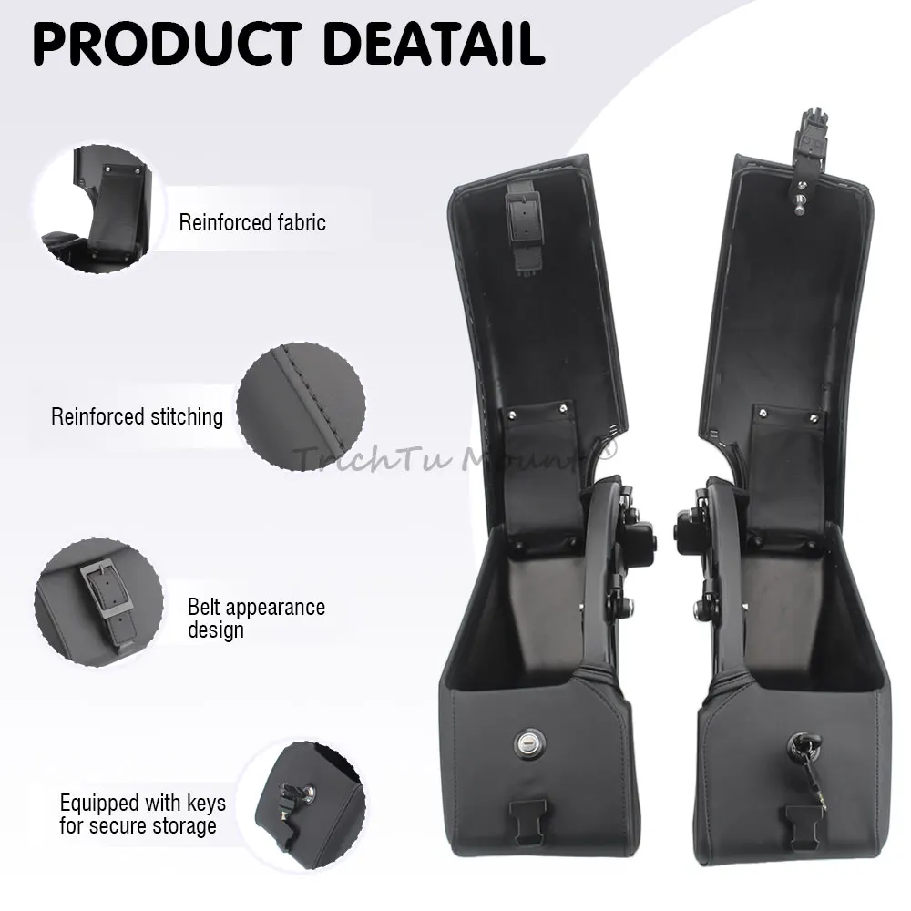 Motorcycle Accessories 1 Pair Saddlebags with Saddlebag Mount Spools Black Fit For Indian Scout 100th Anniversary 2020