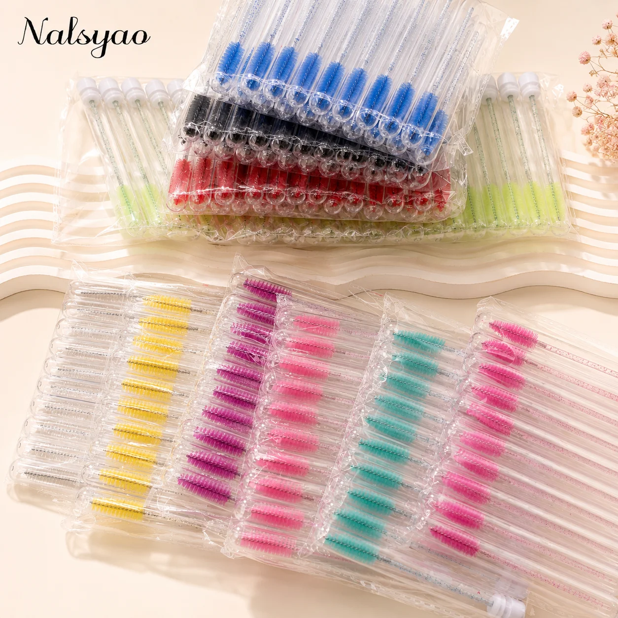Disposable Mascara Wands Eyebrow Brush Applicator EyeLash Brushes 50pcs Reusable Eyelashes Brush Tube for Eyelash Extension