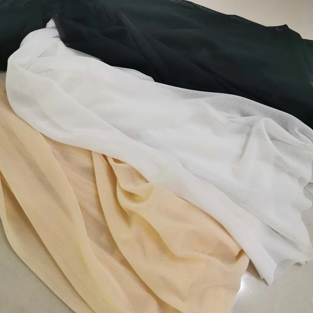 Morbido tessuto occhiello maglia elastica ad alta elasticità spandex maglia abito da ballo base fodera materiale per cucire a mano fodera per