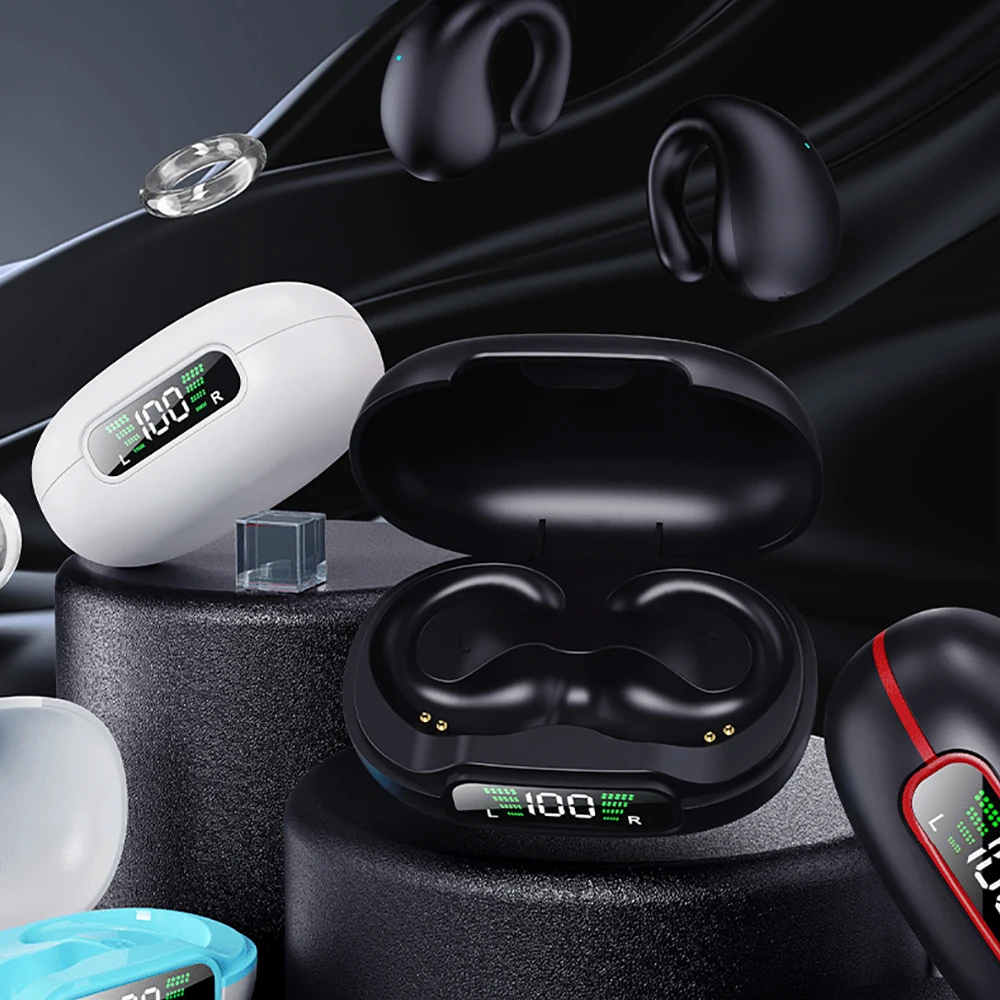 NIEUWSTE Q92 TWS Waterdichte Bluetooth5.3 Koptelefoon Open Oor Clip Oordopjes Draadloze Hoofdtelefoon met Microfoon Headsets voor Android & iPhone