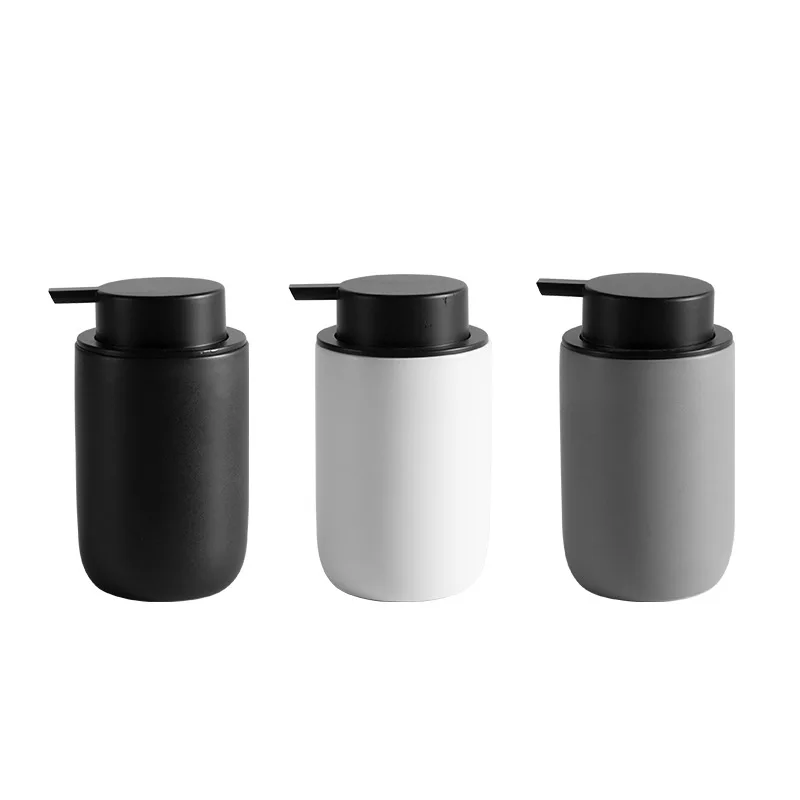 Nordic Ceramic Bathroom Lotion Bottle Press Hand Sanitizer Bottle Mouthwash Cup Toothbrush Holder Black Liquid Soap Dispenser