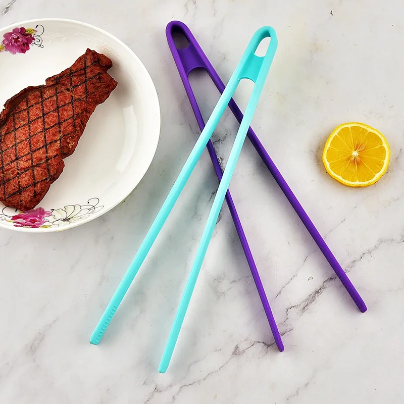 

Non-Slip Silicone Tongs Bread Food Barbecue Clip Long Handle Steak Clamp Home Kitchen Cooking Tools