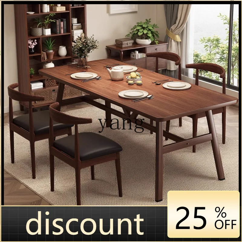 LTT household small apartment simple modern dining table rectangular dining table commercial table and chairs