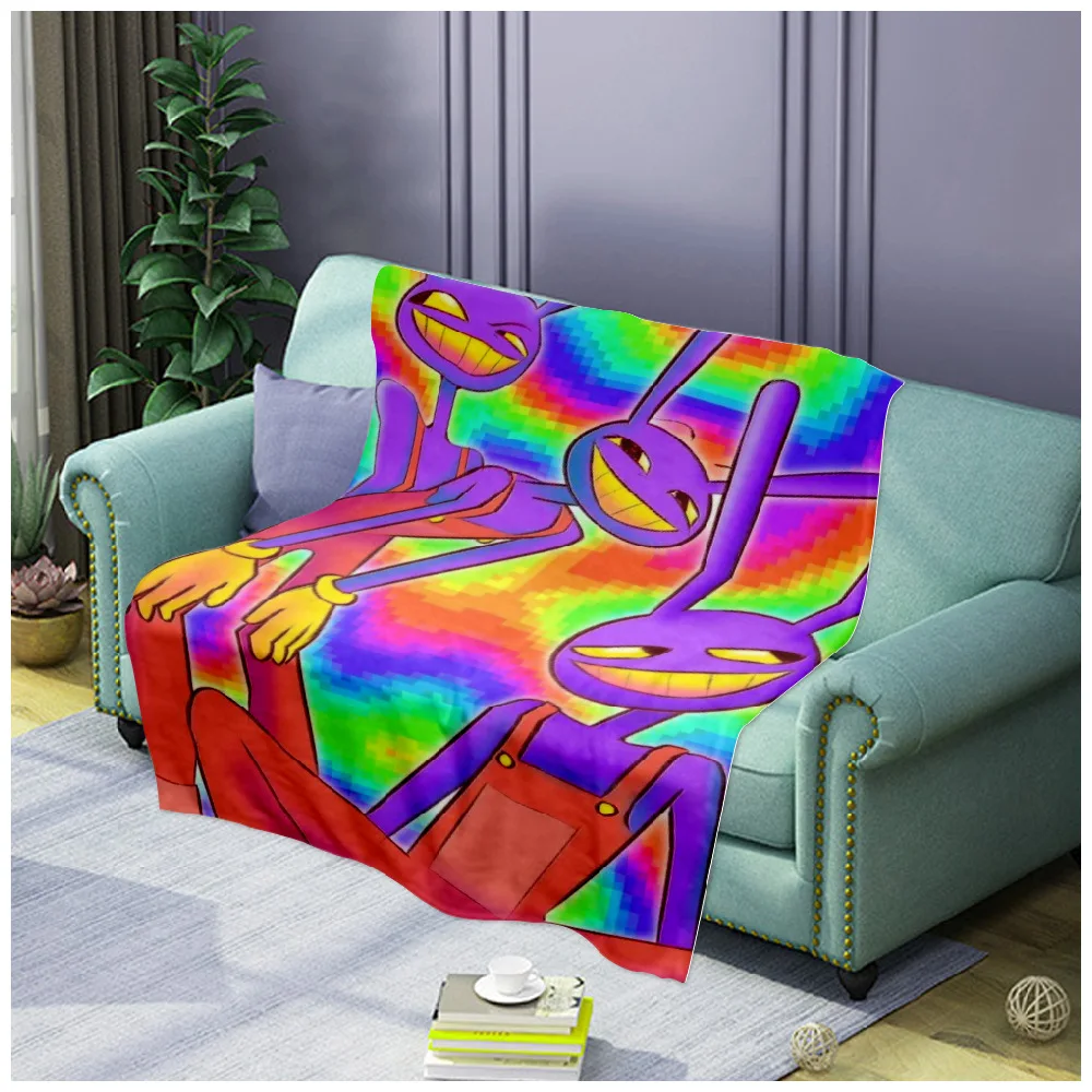 

The Amazing Digital Circus Flannel Blanket Digital Circus Clown Blankets Warm Relax Sofa Plush Thin Quilt For Office Bedspread