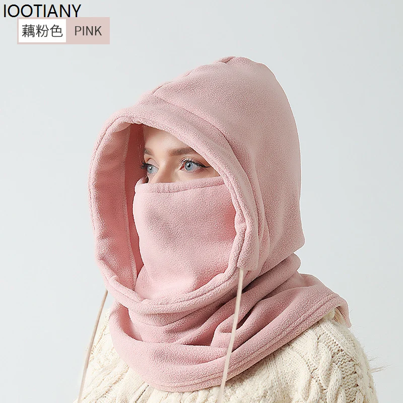 Fotografia 7: Chapéu quente à prova de frio de veludo unisex, boné pulôver de ciclismo, máscara para os fones, esqui e ciclismo, integrado, outono, inverno