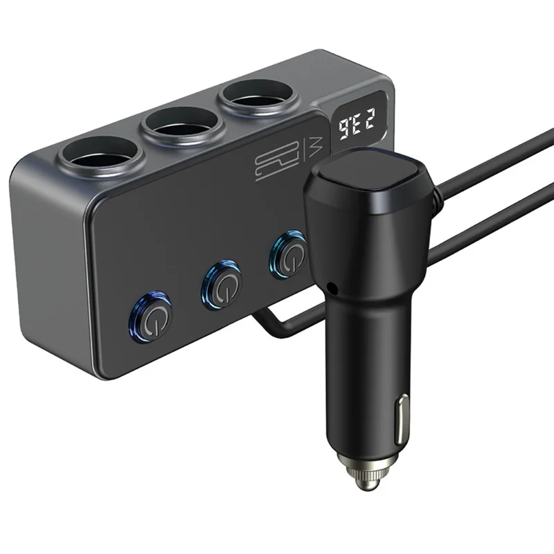 

Practical-Car-Mounted Cigarrete Lighter Adapter USB Switch PD Super Fast Charge 120W Car Charger Universal Holde Digital Display