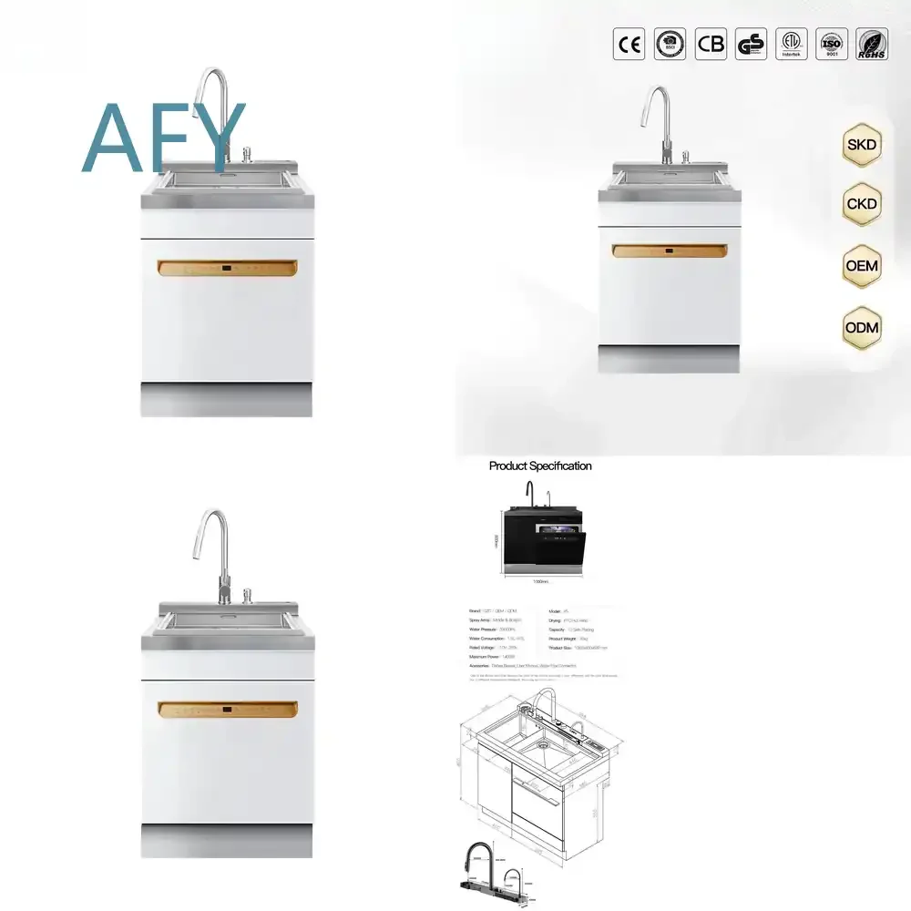 DSC Auto Smart Dishwasher with Sink for Household and Commercial Use 12-Set Stainless Steel Sanitization Machine for X3-600