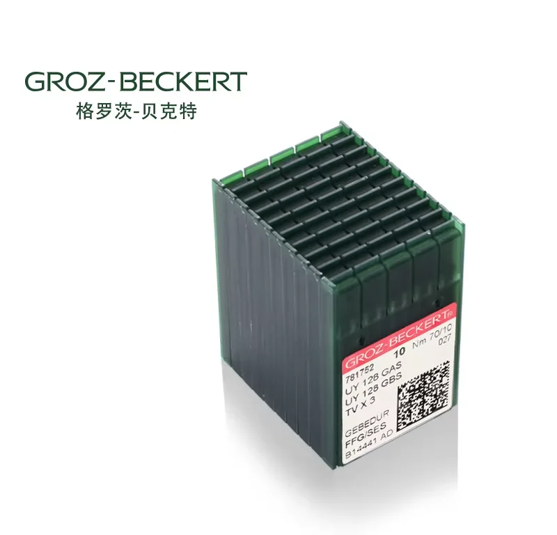 Groz beckert 100 peças uy128 titânio ouro agulha dupla máquina de costura agulhas botão buraco máquina agulha máquina de amarrar agulhas
